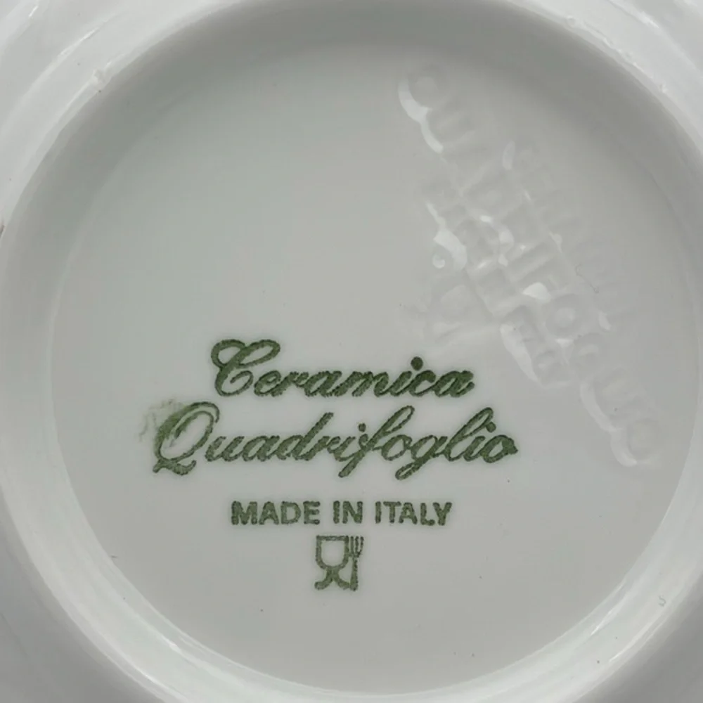 Ceramica Quadrifoglio Blue Fruits and Leaves Set of 4 Soup Bowls